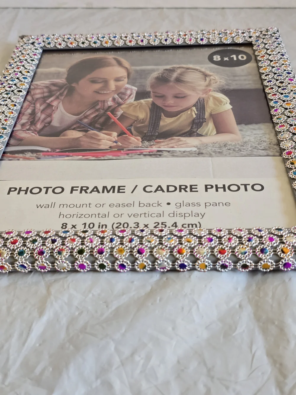 Decorative Multicolor Jeweled 8x10 Photo Frame - Handmade New